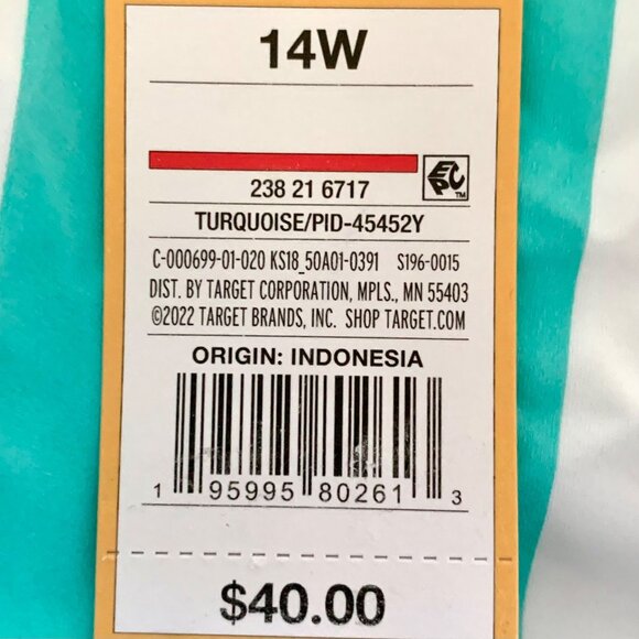 Kona Sol Plus One Piece Green Stripe Print V-Neck Bathing Suit 14W - Picture 9 of 11